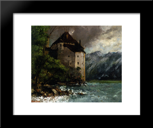 Chateau De Chillon 20x24 Black Modern Wood Framed Art Print Poster by Courbet, Gustave
