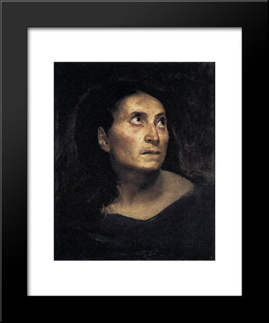 A Mad Woman 20x24 Black Modern Wood Framed Art Print Poster by Delacroix, Eugene