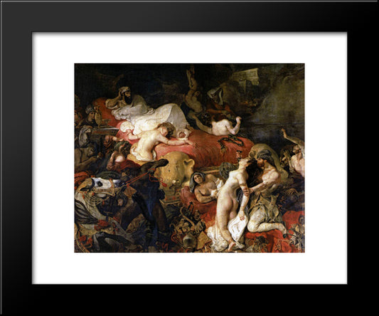 The Death Of Sardanapalus 20x24 Black Modern Wood Framed Art Print Poster by Delacroix, Eugene