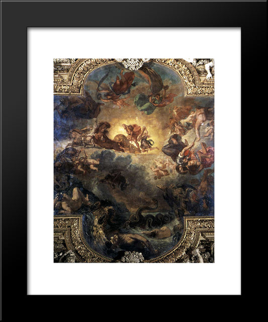 Apollo Slays Python 20x24 Black Modern Wood Framed Art Print Poster by Delacroix, Eugene