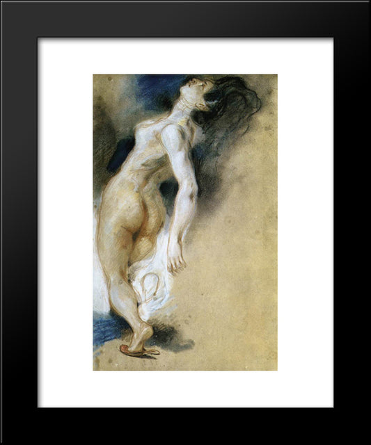 Female Nude, Killed From Behind 20x24 Black Modern Wood Framed Art Print Poster by Delacroix, Eugene