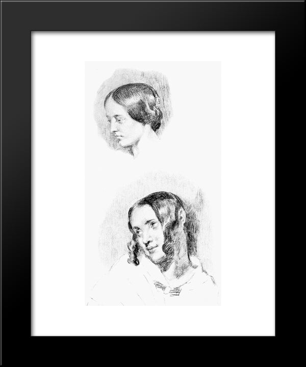 Study For Jenny Le Guillou And Josephine De Forget 20x24 Black Modern Wood Framed Art Print Poster by Delacroix, Eugene