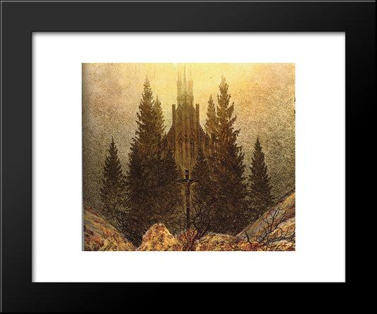 The Cross On The Mountain, Kunstmuseum At Dusseldorf 20x24 Black Modern Wood Framed Art Print Poster by Friedrich, Caspar David