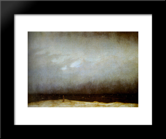 Capuchin Friar By The Sea 20x24 Black Modern Wood Framed Art Print Poster by Friedrich, Caspar David