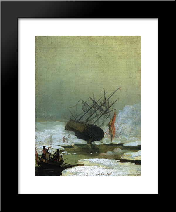 Wreck In The Sea Of Ice 20x24 Black Modern Wood Framed Art Print Poster by Friedrich, Caspar David