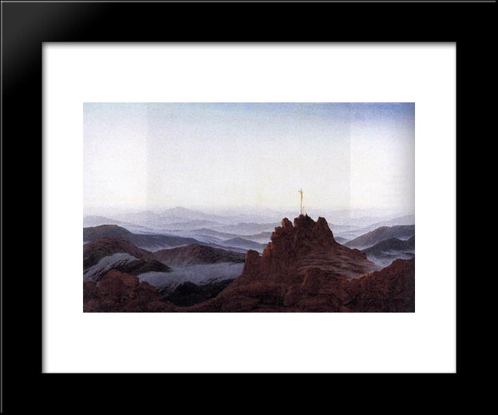 Morning In The Riesengebirge 20x24 Black Modern Wood Framed Art Print Poster by Friedrich, Caspar David