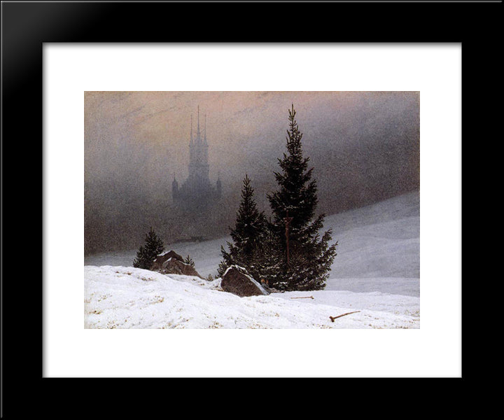 Winter Landscape 20x24 Black Modern Wood Framed Art Print Poster by Friedrich, Caspar David