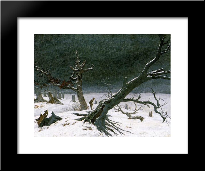 Winter Landscape 20x24 Black Modern Wood Framed Art Print Poster by Friedrich, Caspar David