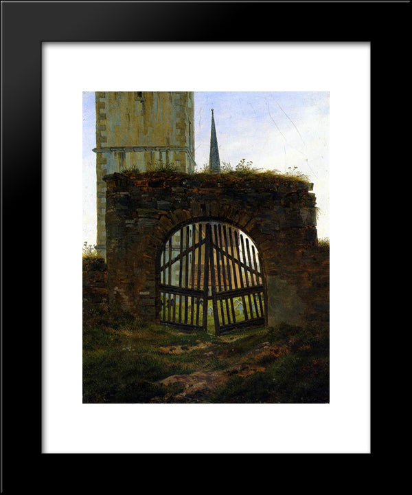 The Cemetery Gate (The Churchyard) 20x24 Black Modern Wood Framed Art Print Poster by Friedrich, Caspar David