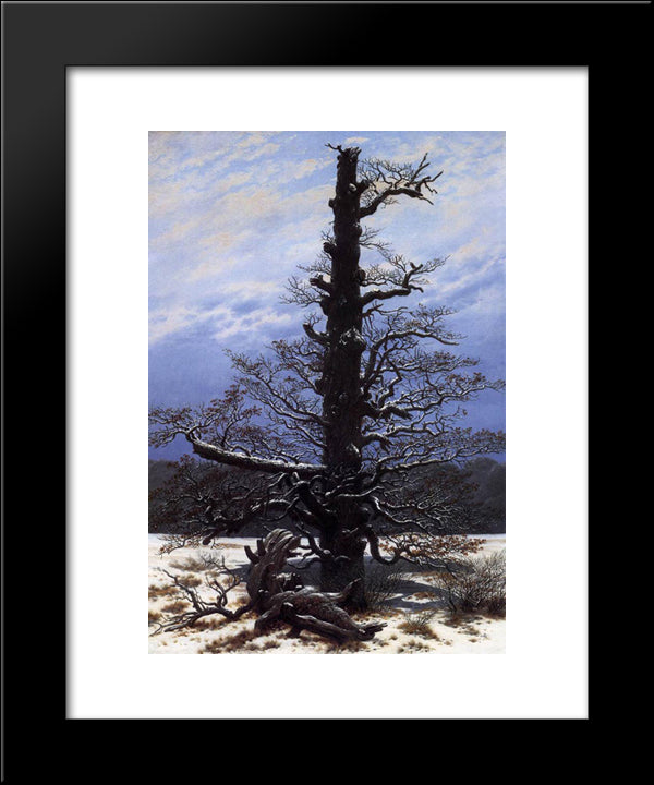 The Oaktree In The Snow 20x24 Black Modern Wood Framed Art Print Poster by Friedrich, Caspar David