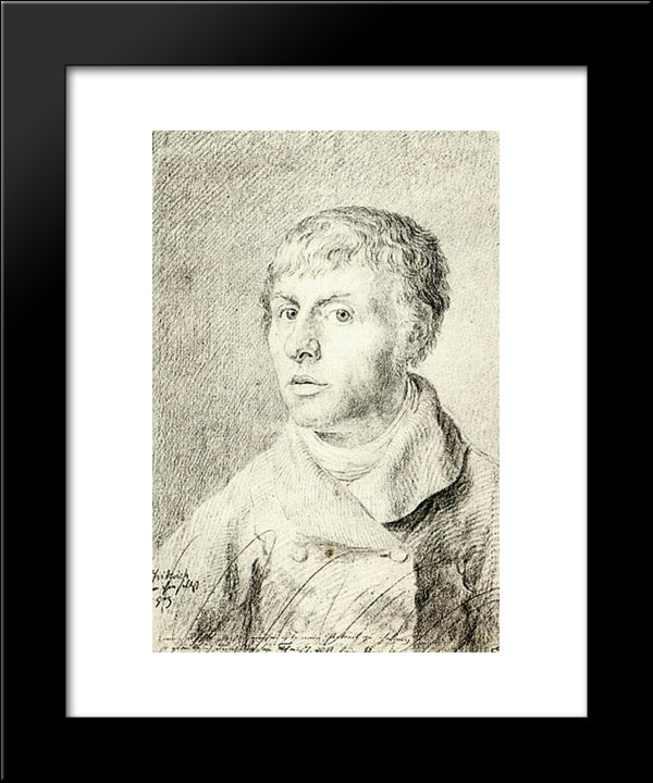 Self'Portrait 20x24 Black Modern Wood Framed Art Print Poster by Friedrich, Caspar David