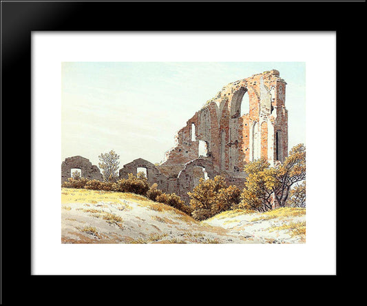 The Ruins Of Eldena 20x24 Black Modern Wood Framed Art Print Poster by Friedrich, Caspar David