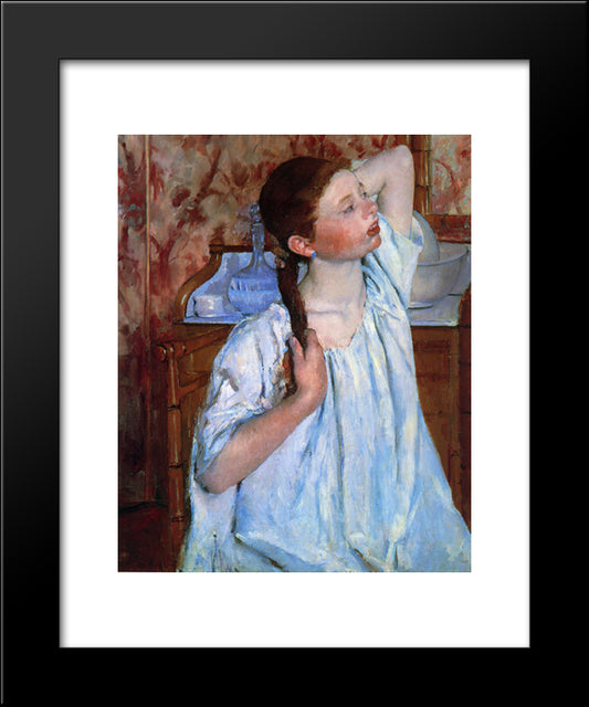 Girl Arranging Her Hair 20x24 Black Modern Wood Framed Art Print Poster by Cassatt, Mary