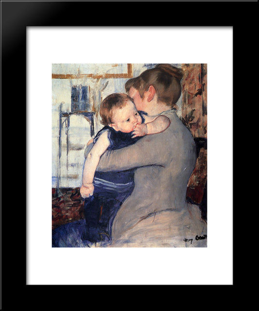Mother And Child 20x24 Black Modern Wood Framed Art Print Poster by Cassatt, Mary
