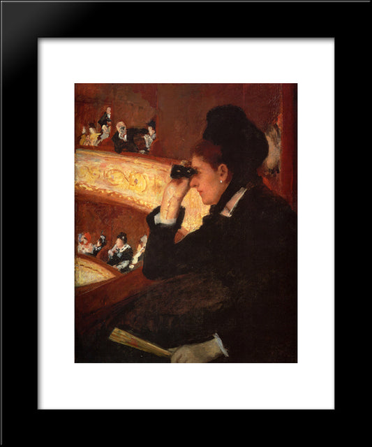 At The Opera 20x24 Black Modern Wood Framed Art Print Poster by Cassatt, Mary