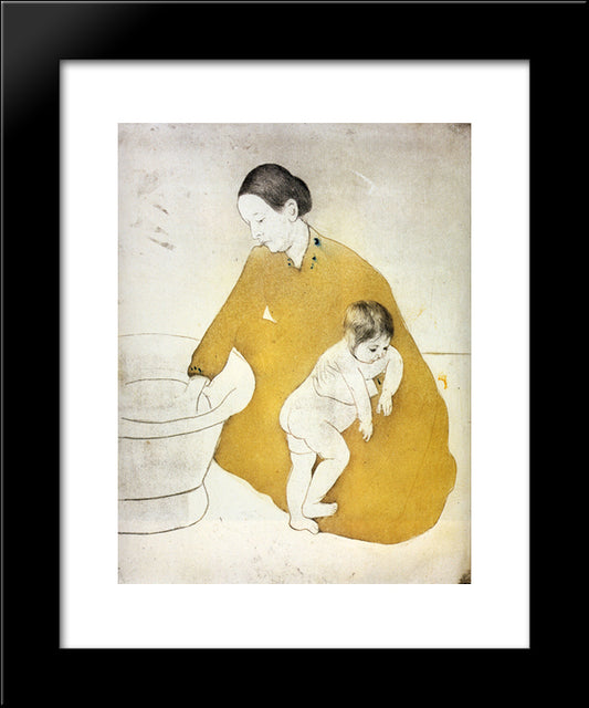 The Bath 20x24 Black Modern Wood Framed Art Print Poster by Cassatt, Mary