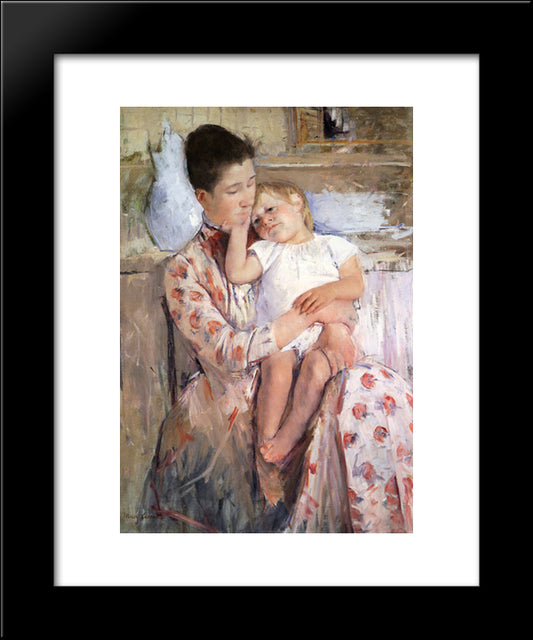 Mother And Child 20x24 Black Modern Wood Framed Art Print Poster by Cassatt, Mary