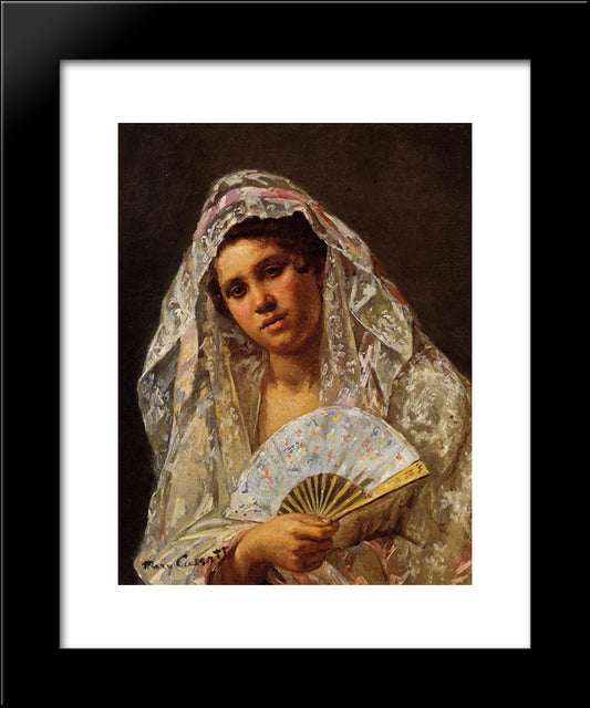 A Seville Belle 20x24 Black Modern Wood Framed Art Print Poster by Cassatt, Mary