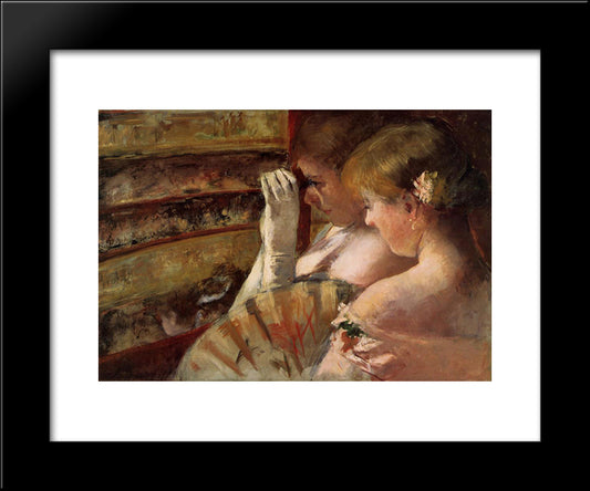 A Corner Of The Loge 20x24 Black Modern Wood Framed Art Print Poster by Cassatt, Mary