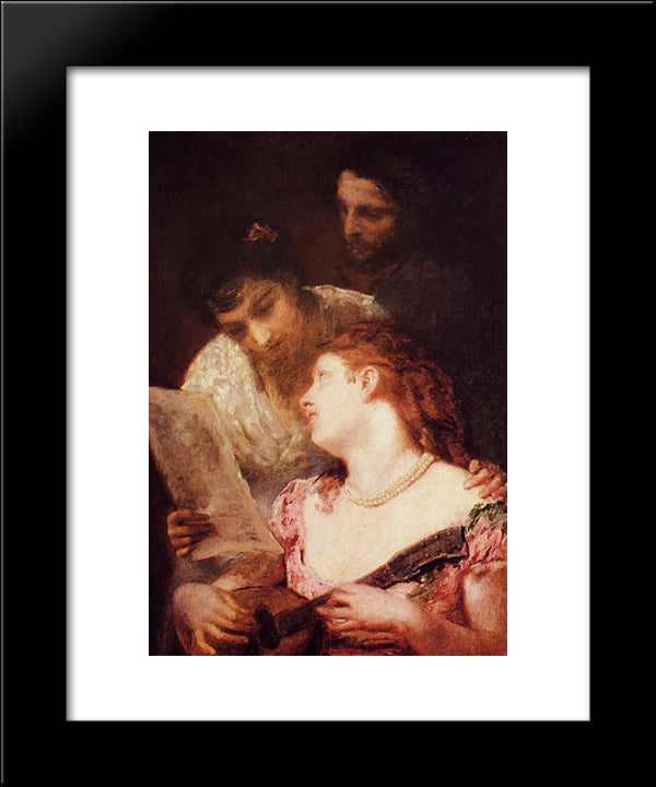 A Musical Party 20x24 Black Modern Wood Framed Art Print Poster by Cassatt, Mary