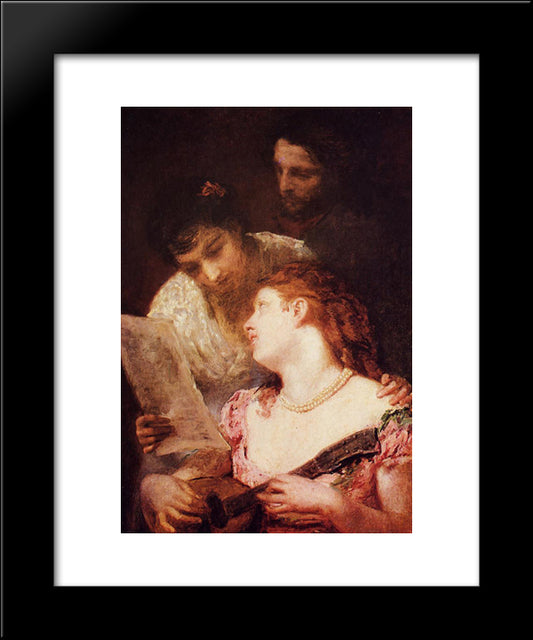 A Musical Party 20x24 Black Modern Wood Framed Art Print Poster by Cassatt, Mary
