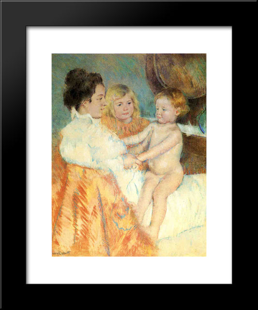 Mother, Sara And The Baby (Counterproof) 20x24 Black Modern Wood Framed Art Print Poster by Cassatt, Mary