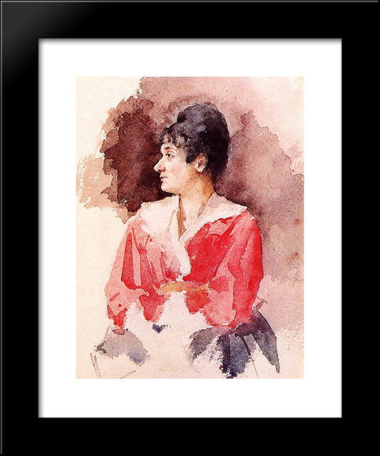 Profile Of An Italian Woman 20x24 Black Modern Wood Framed Art Print Poster by Cassatt, Mary