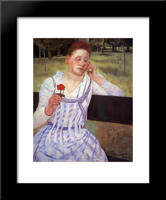 Reverie 20x24 Black Modern Wood Framed Art Print Poster by Cassatt, Mary