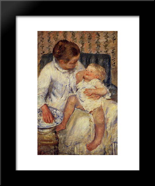 The Child'S Bath 20x24 Black Modern Wood Framed Art Print Poster by Cassatt, Mary
