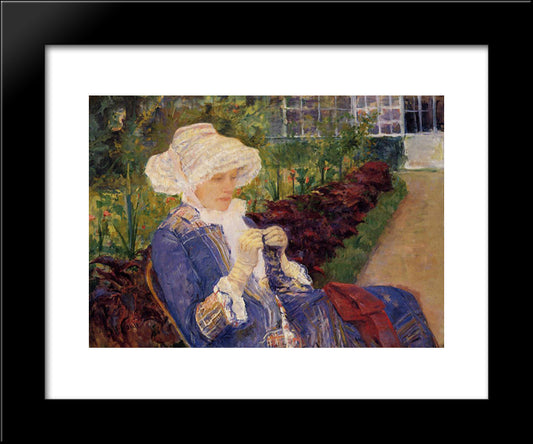 The Garden 20x24 Black Modern Wood Framed Art Print Poster by Cassatt, Mary
