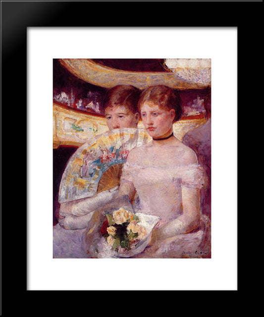 Two Women In A Theater Box 20x24 Black Modern Wood Framed Art Print Poster by Cassatt, Mary