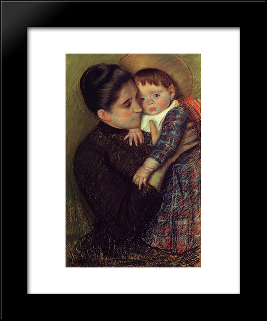 Woman And Her Child 20x24 Black Modern Wood Framed Art Print Poster by Cassatt, Mary