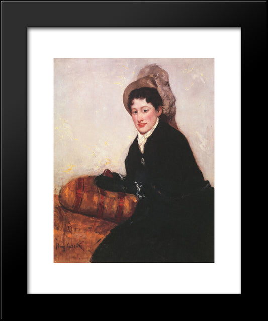 Portrait Of A Woman Dressed For Matinee 20x24 Black Modern Wood Framed Art Print Poster by Cassatt, Mary