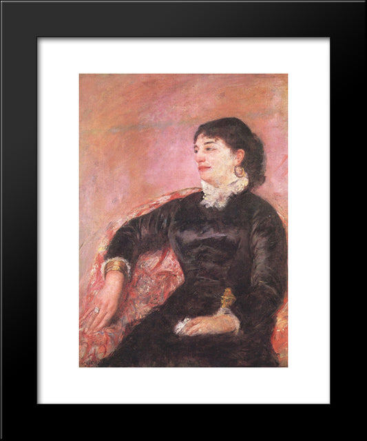 Portrait Of An Italian Lady 20x24 Black Modern Wood Framed Art Print Poster by Cassatt, Mary