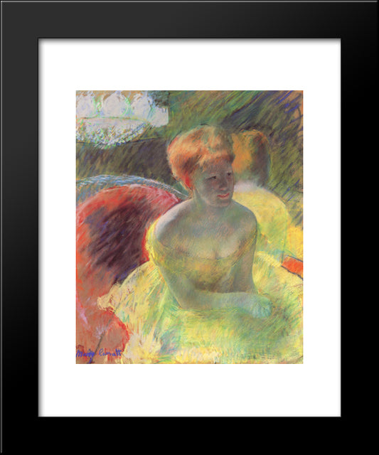 Lydia Leaning On Her Arms, Seated In A Loge 20x24 Black Modern Wood Framed Art Print Poster by Cassatt, Mary