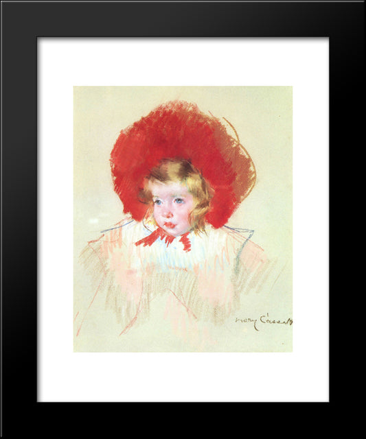 Child With A Red Hat 20x24 Black Modern Wood Framed Art Print Poster by Cassatt, Mary