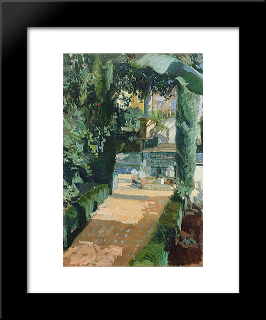 Court Of The Dances, Alcazar, Sevilla 20x24 Black Modern Wood Framed Art Print Poster by Sorolla, Joaquin