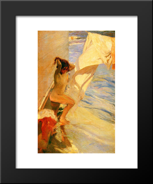 Before Bathing 20x24 Black Modern Wood Framed Art Print Poster by Sorolla, Joaquin