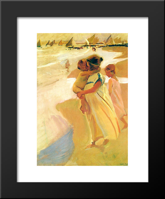 Going For A Swim, Valencia 20x24 Black Modern Wood Framed Art Print Poster by Sorolla, Joaquin