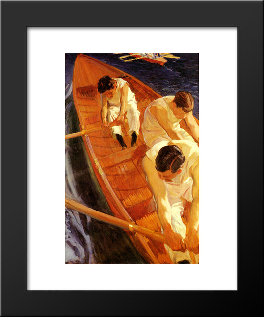 In The Rowing Boat (Zarauz) 20x24 Black Modern Wood Framed Art Print Poster by Sorolla, Joaquin