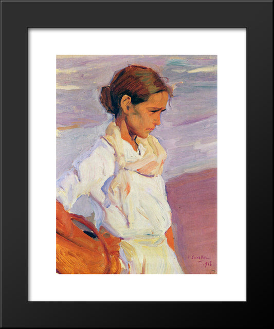 Valencian Fishergirl 20x24 Black Modern Wood Framed Art Print Poster by Sorolla, Joaquin