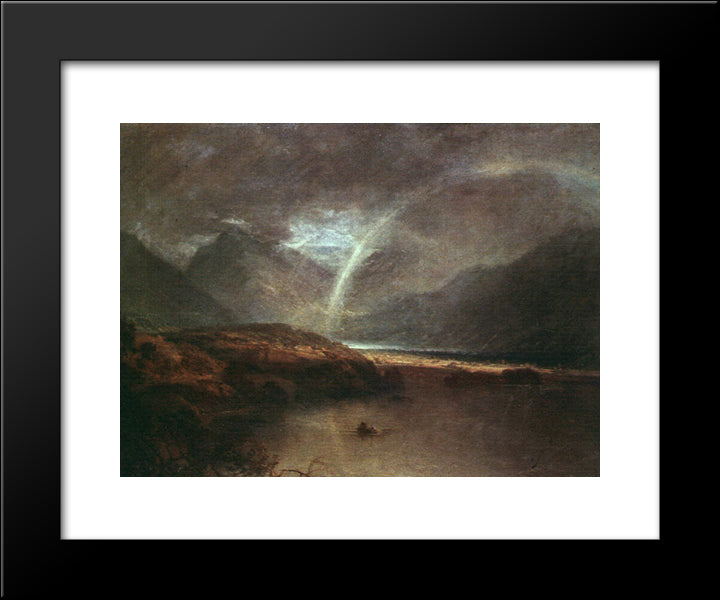 Buttermere Lake: A Shower 20x24 Black Modern Wood Framed Art Print Poster by Turner, Joseph Mallord William