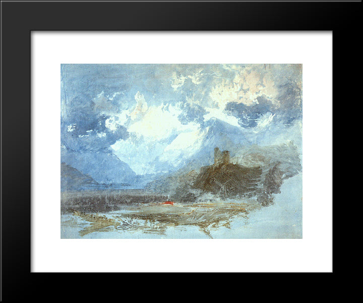 Dolbadern Castle 20x24 Black Modern Wood Framed Art Print Poster by Turner, Joseph Mallord William