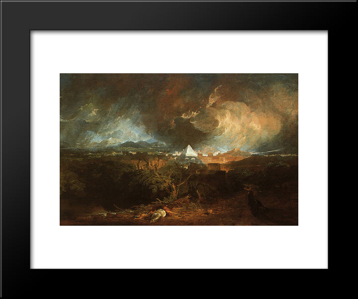 The Fifth Plague Of Egypt 20x24 Black Modern Wood Framed Art Print Poster by Turner, Joseph Mallord William