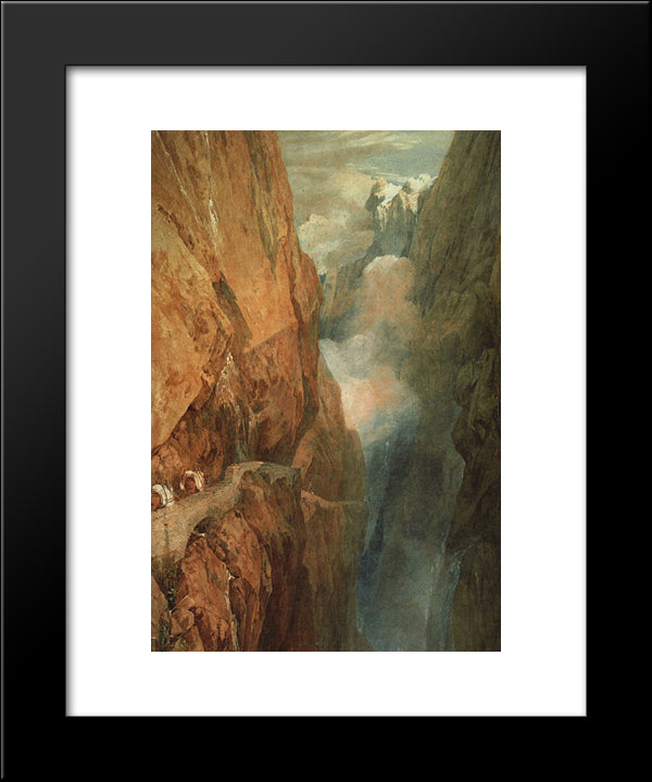 The Passage Of The St. Gothard 20x24 Black Modern Wood Framed Art Print Poster by Turner, Joseph Mallord William