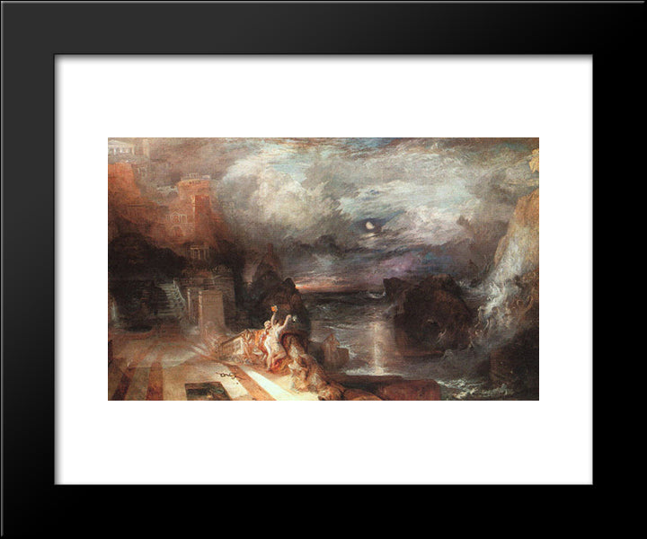 Hero And Leander 20x24 Black Modern Wood Framed Art Print Poster by Turner, Joseph Mallord William