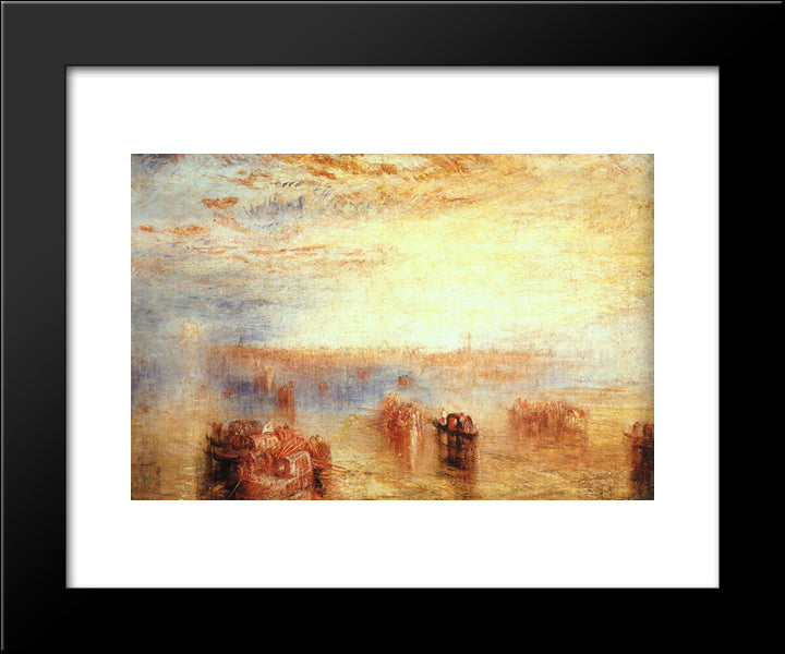 Approach To Venice 20x24 Black Modern Wood Framed Art Print Poster by Turner, Joseph Mallord William