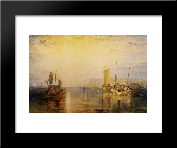 Sunrise. Whiting Fishing At Margate 20x24 Black Modern Wood Framed Art Print Poster by Turner, Joseph Mallord William