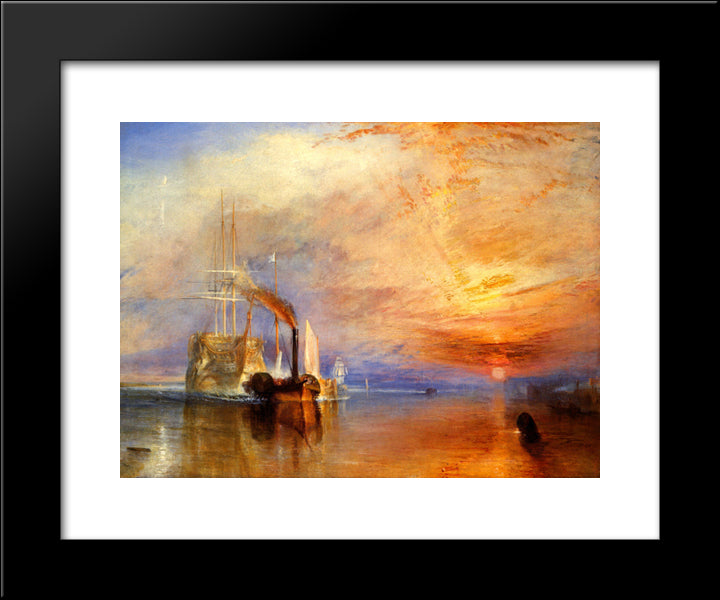 The Fighting 'Temeraire' Tugged To Her Last Berth To Be Broken Up 20x24 Black Modern Wood Framed Art Print Poster by Turner, Joseph Mallord William