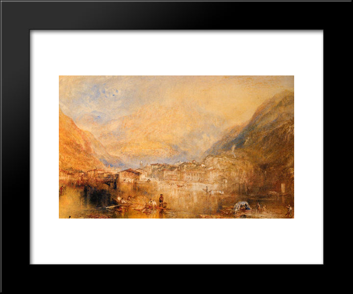 Dartmouth Castle, On The River Dart 20x24 Black Modern Wood Framed Art Print Poster by Turner, Joseph Mallord William